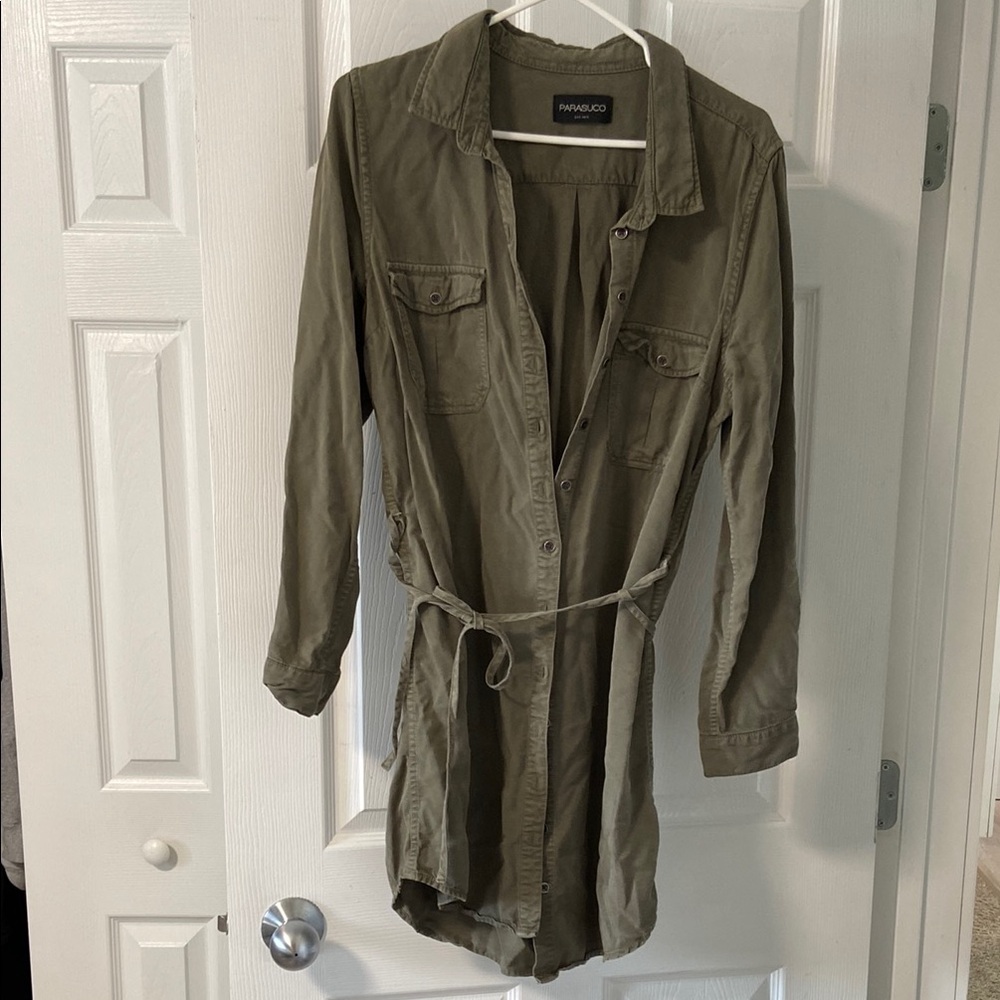 Parasuco Green Utility Jacket with Belted Waist